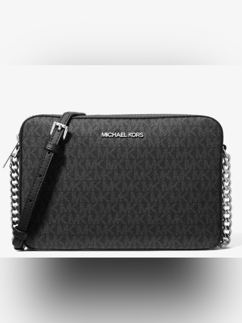 Michael Kors Men's Black MK Logo Messenger Crossbody